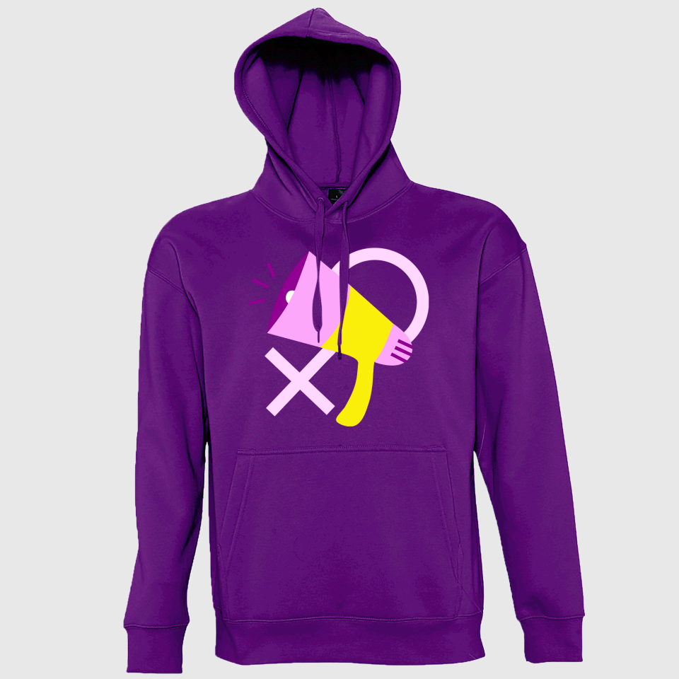 Sudadera con capucha para el día de la mujer diseño Megáfono