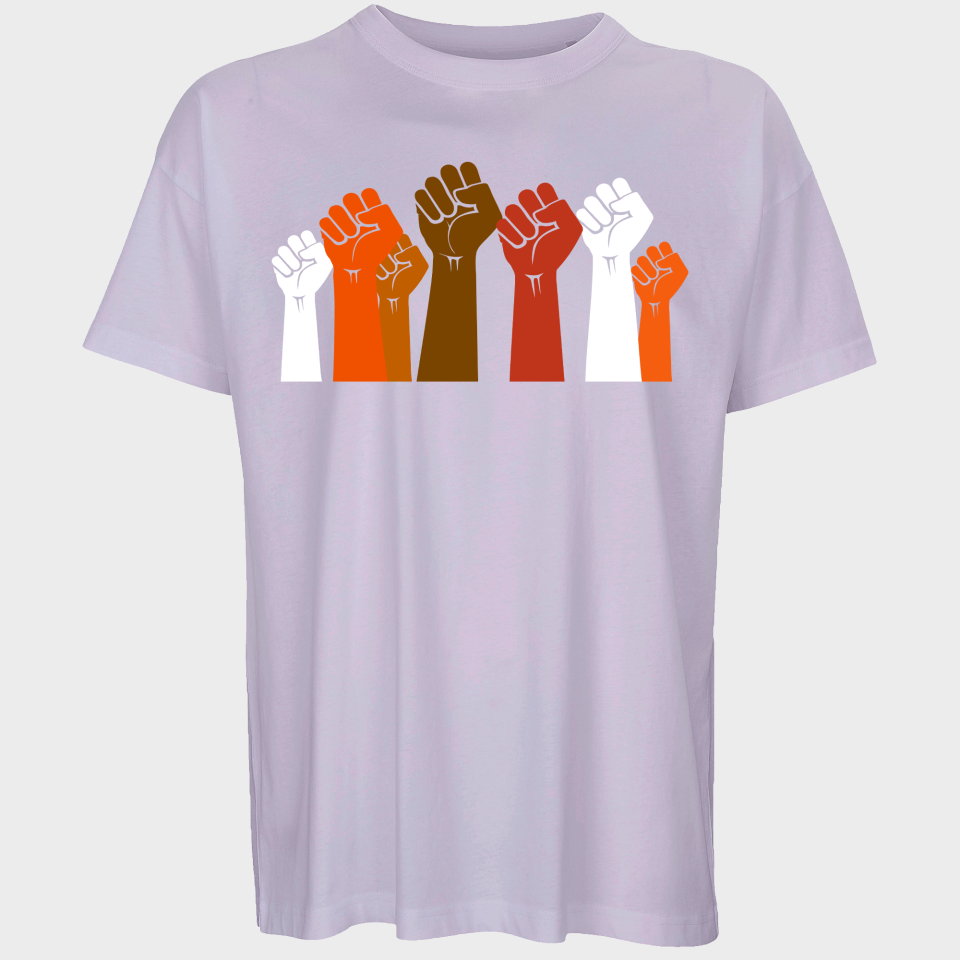 Camiseta oversize hombre para el día de la mujer diseño Puños