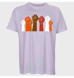 Camiseta oversize hombre para el día de la mujer diseño Puños