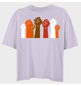 Camiseta oversize mujer para el día de la mujer diseño Puños