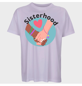 Camiseta oversize hombre para el día de la mujer diseño Sisterhood