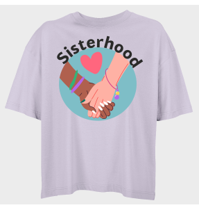 Camiseta oversize mujer para el día de la mujer diseño Sisterhood