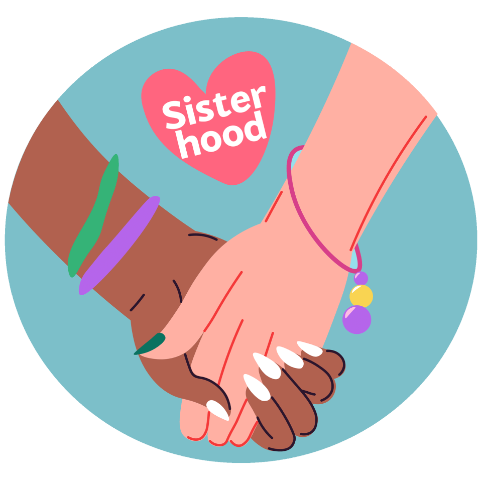 Parche redondo para el día de la mujer diseño Sisterhood