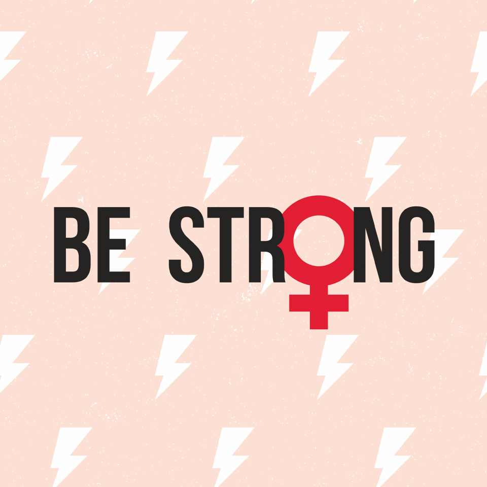 Parche redondo para el día de la mujer diseño Be Strong