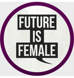 Parche redondo para el día de la mujer diseño Future Is Female