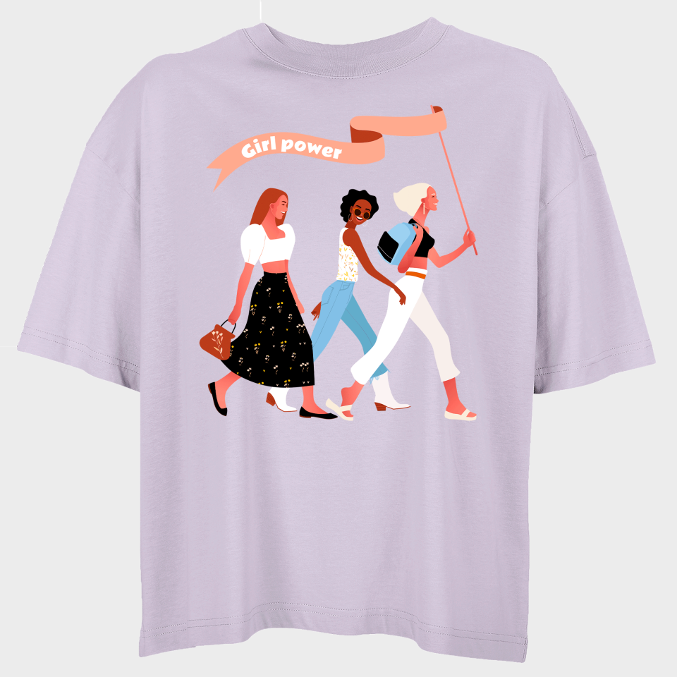 Camiseta oversize mujer para el día de la mujer diseño Grupo De Chicas