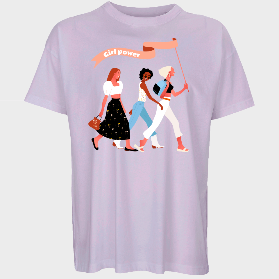 Camiseta oversize hombre para el día de la mujer diseño Grupo De Chicas