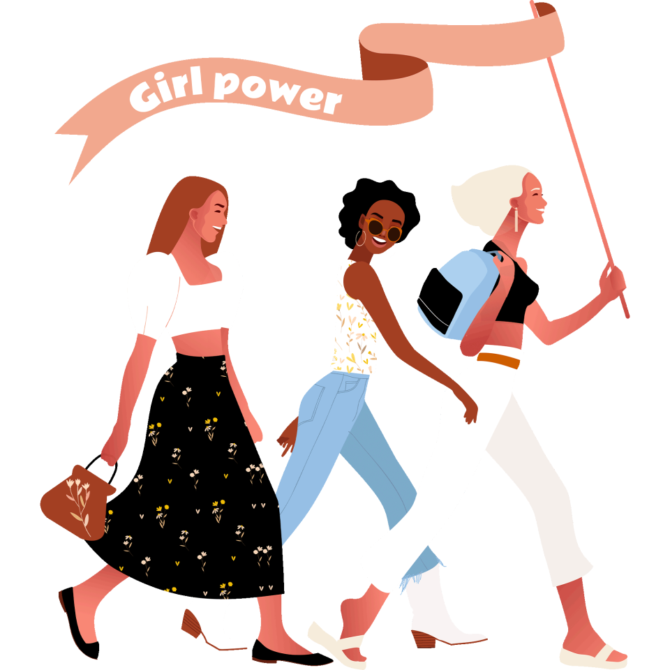 Camiseta oversize hombre para el día de la mujer diseño Grupo De Chicas