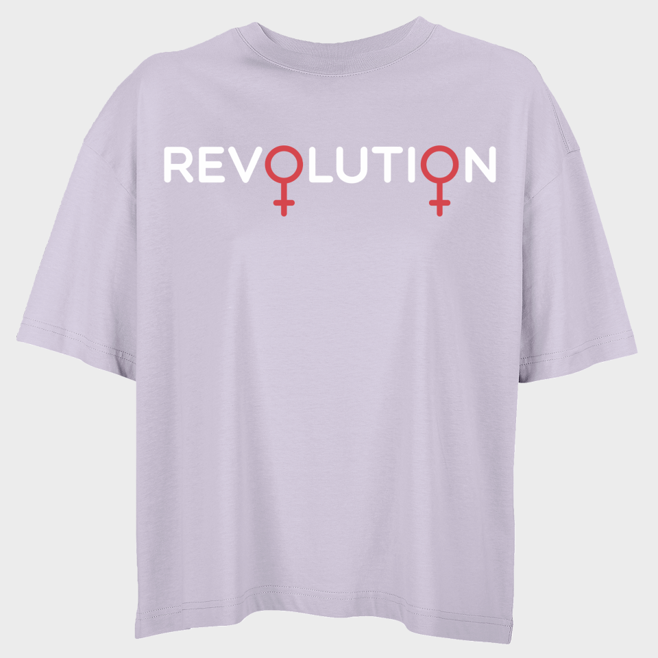 Camiseta oversize mujer para el día de la mujer diseño Revolution