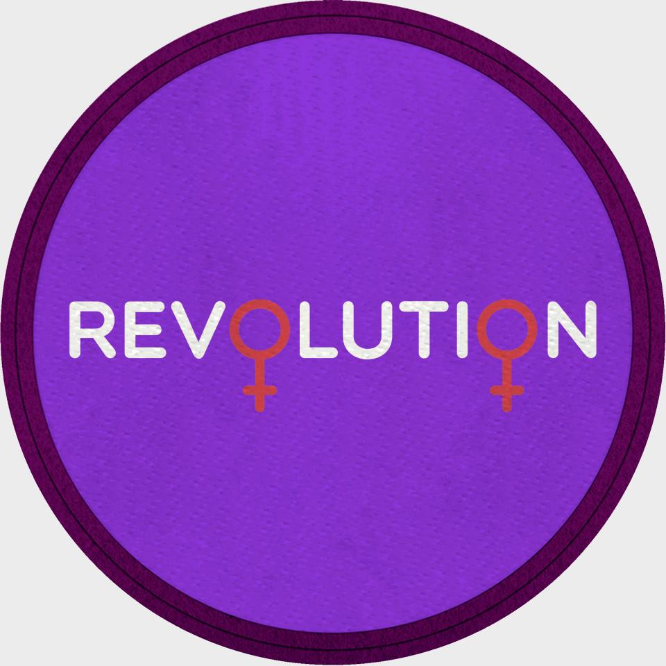 Parche redondo para el día de la mujer diseño Revolution