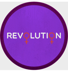 Parche redondo para el día de la mujer diseño Revolution