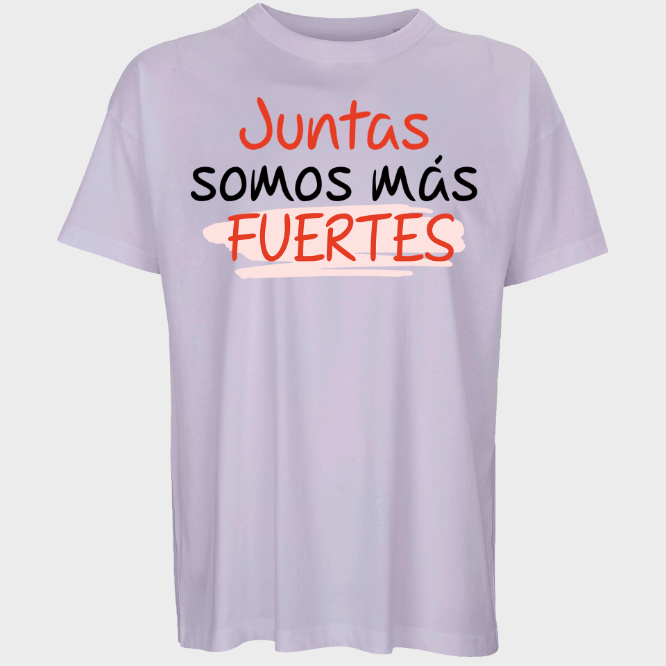 Camiseta oversize hombre para el día de la mujer diseño Juntas Somos Más Fuertes