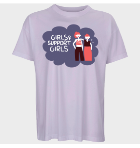 Camiseta oversize hombre para el día de la mujer diseño Girls Support Girls