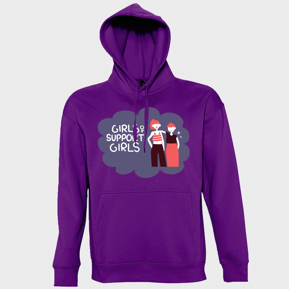 Sudadera con capucha para el día de la mujer diseño Girls Support Girls