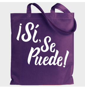 Tote bag para el día de la mujer diseño Sí, Se Puede
