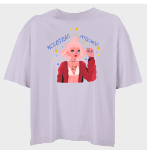 Camiseta oversize mujer para el día de la mujer diseño Nosotras Podemos
