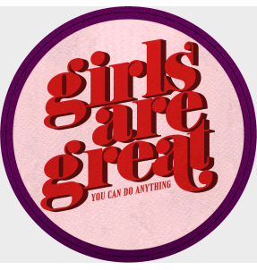 Parche redondo para el día de la mujer diseño You Can Do Anything