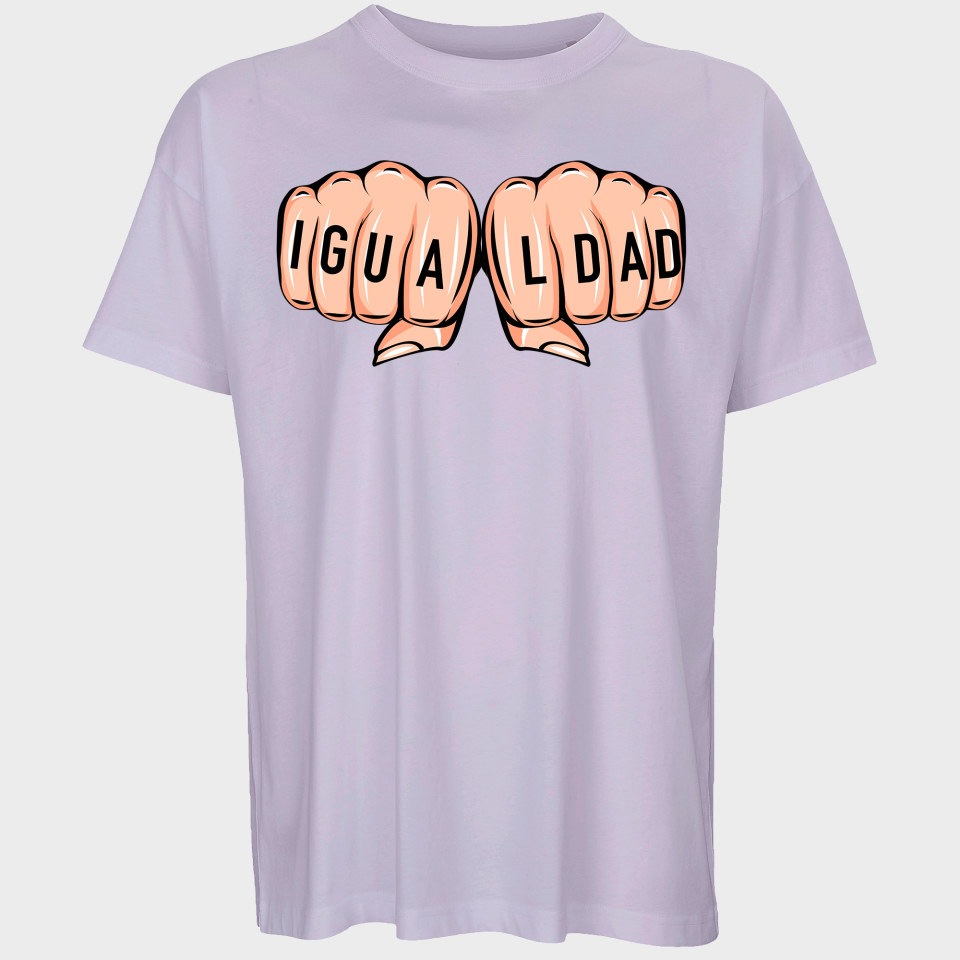 Camiseta oversize hombre para el día de la mujer diseño Igualdad