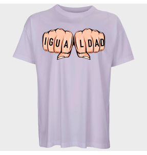 Camiseta oversize hombre para el día de la mujer diseño Igualdad