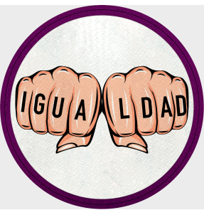 Parche redondo para el día de la mujer diseño Igualdad