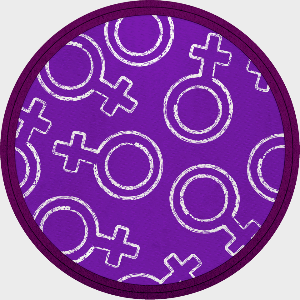 Parche redondo para el día de la mujer diseño Símbolo