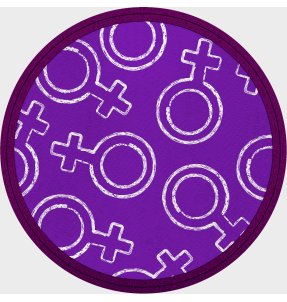 Parche redondo para el día de la mujer diseño Símbolo