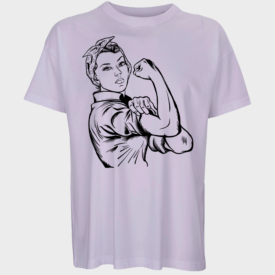 Camiseta oversize hombre para el día de la mujer diseño We Can Do It