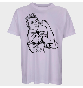 Camiseta oversize hombre para el día de la mujer diseño We Can Do It