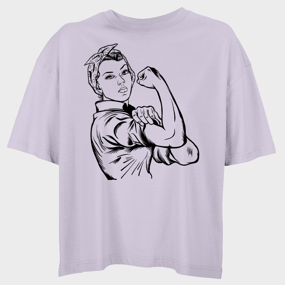 Camiseta oversize mujer para el día de la mujer diseño We Can Do It