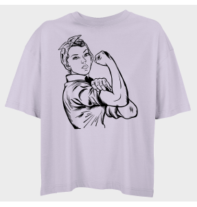 Camiseta oversize mujer para el día de la mujer diseño We Can Do It