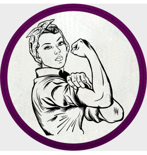 Parche redondo para el día de la mujer diseño We Can Do It