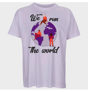 Camiseta oversize hombre para el día de la mujer diseño We Run The World