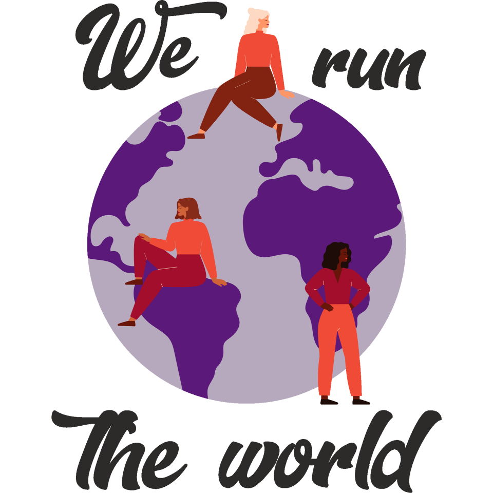 Camiseta oversize mujer para el día de la mujer diseño We Run The World