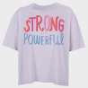 Camiseta oversize mujer para el día de la mujer diseño Strong And Powerful