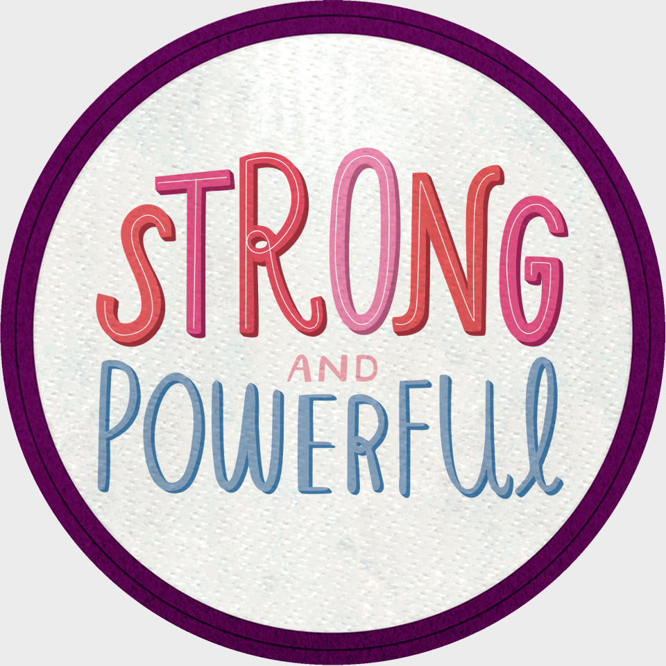 Parche redondo para el día de la mujer diseño Strong And Powerful