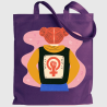 Tote bag para el día de la mujer diseño Chica Espalda