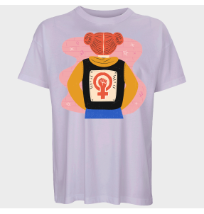 Camiseta oversize hombre para el día de la mujer diseño Chica Espalda
