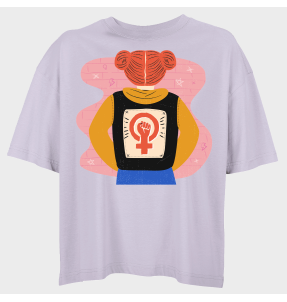 Camiseta oversize mujer para el día de la mujer diseño Chica Espalda