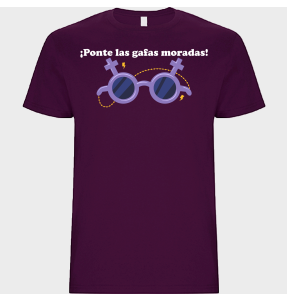 Camiseta unisex para el día de la mujer diseño Gafas Moradas
