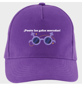 Gorra para el día de la mujer diseño Gafas Moradas