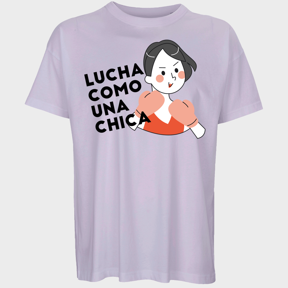 Camiseta oversize hombre para el día de la mujer diseño Lucha Como Una Chica