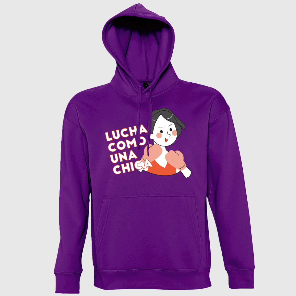 Sudadera con capucha para el día de la mujer diseño Lucha Como Una Chica