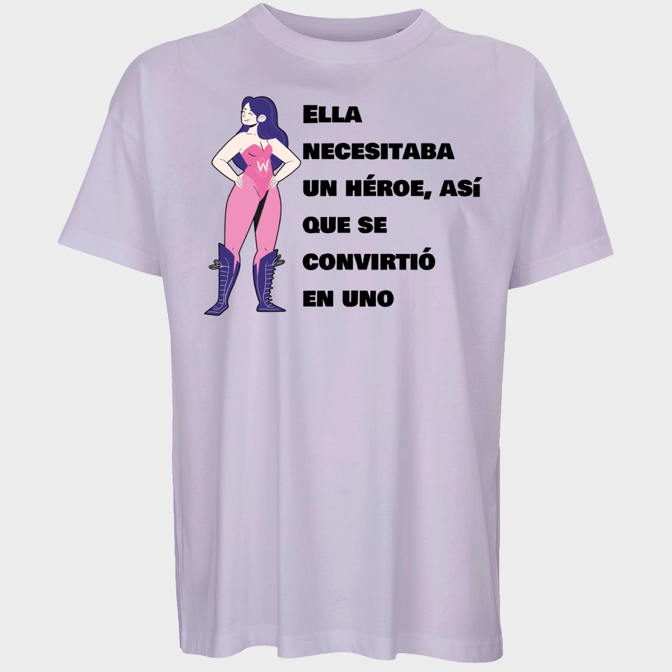 Camiseta oversize hombre para el día de la mujer diseño Superheroina