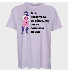 Camiseta oversize hombre para el día de la mujer diseño Superheroina