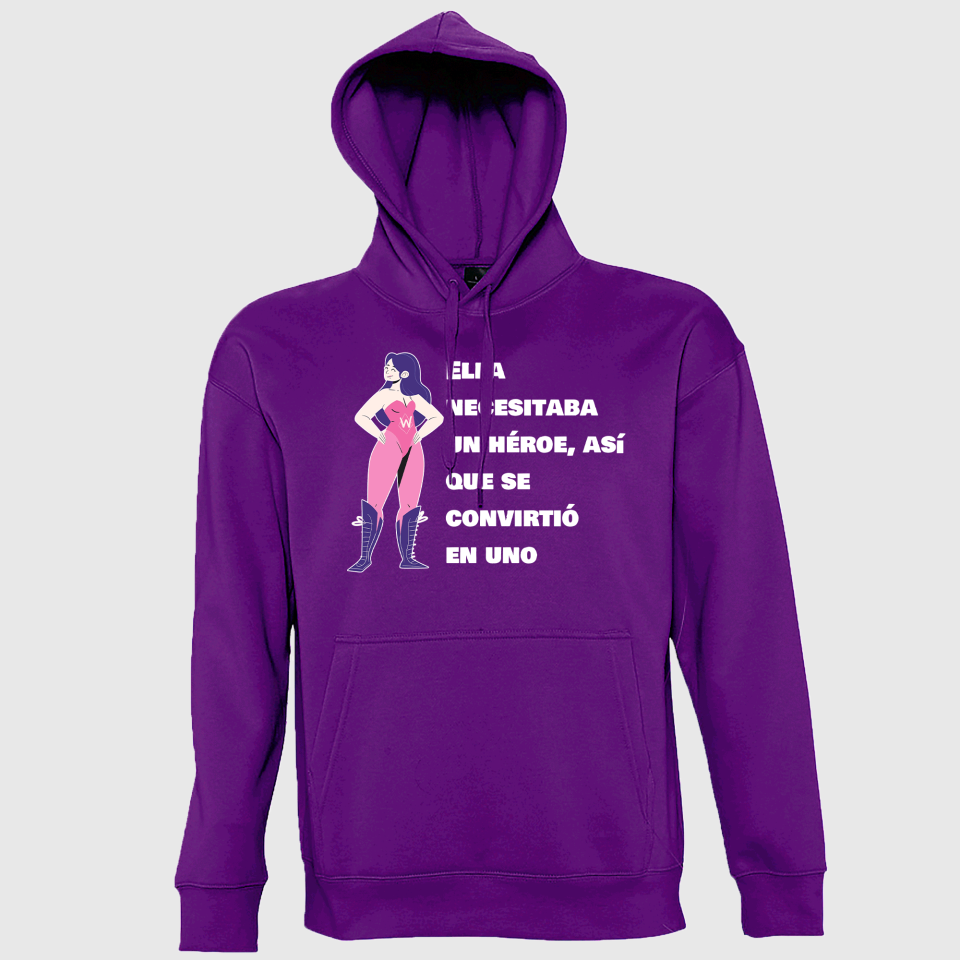 Sudadera con capucha para el día de la mujer diseño Superheroina