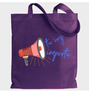 Tote bag para el día de la mujer diseño Tu Voz Importa