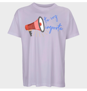 Camiseta oversize hombre para el día de la mujer diseño Tu Voz Importa