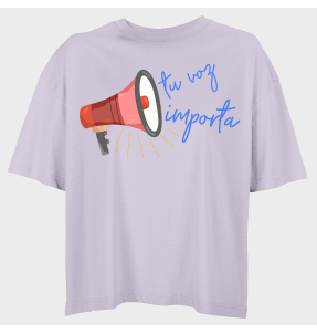 Camiseta oversize mujer para el día de la mujer diseño Tu Voz Importa