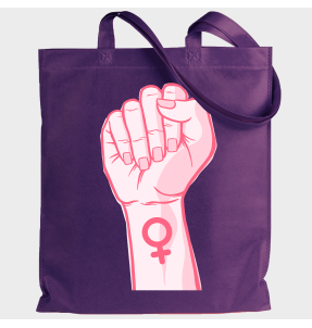 Tote bag para el día de la mujer diseño Puño Con Símbolo