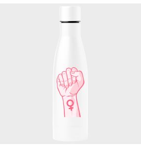 Bidón termo para el día de la mujer diseño Puño Con Símbolo